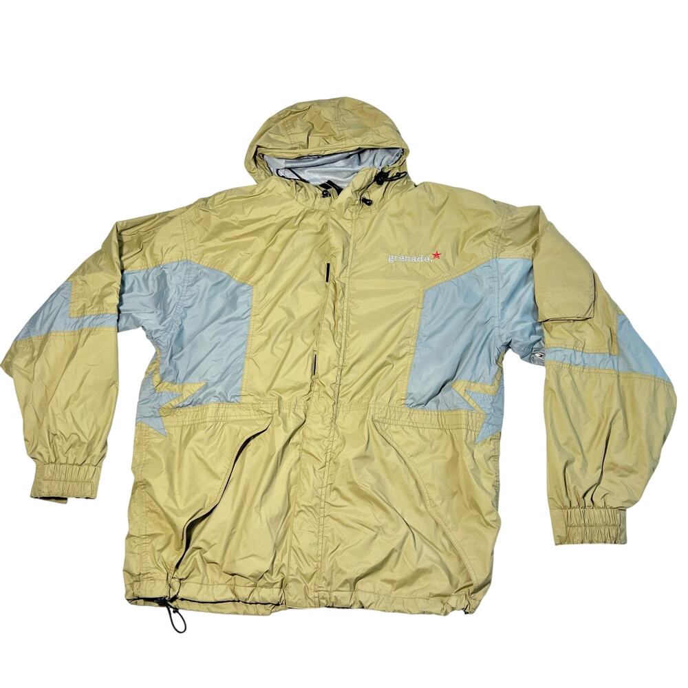 Grenade Light Weight Snowboard Shell Waterproof Windbreaker Jacket Large Beige